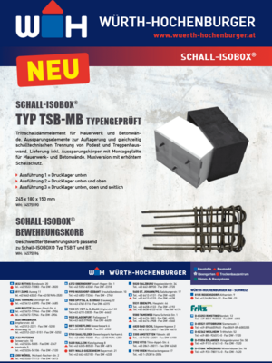 Flyer in weiß, blau und rot mit Schall Isobox Bild