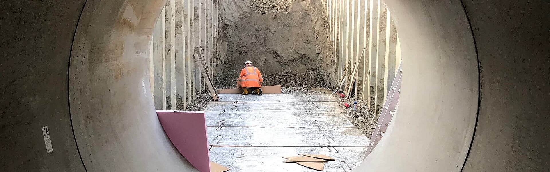 Riesige Kanalbaustelle, um die Abwasser- und Wasserversorgung in Spittal an der Drau sicherzustellen