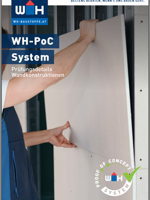 Flyer in weiß mit Trockenbauwand