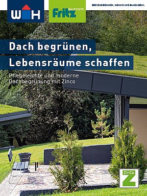 Flyer in grün mit Gründach