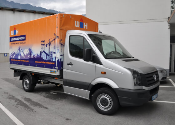 Ein Leihtransporter der Würth-Hochenburger Baumärkte