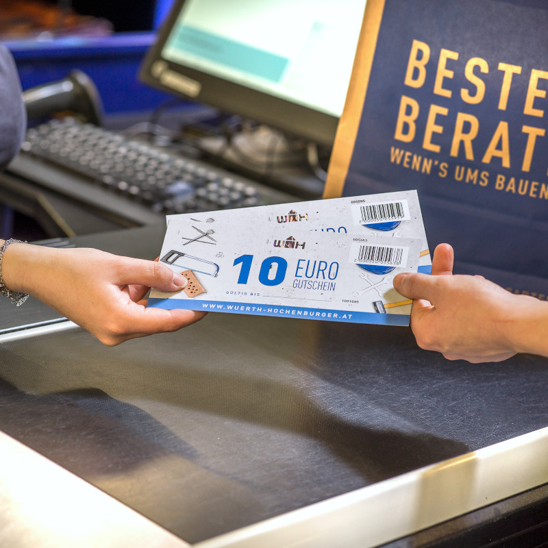 Geschenkgutscheine erhältlich in den Würth-Hochenburger Baumärkten